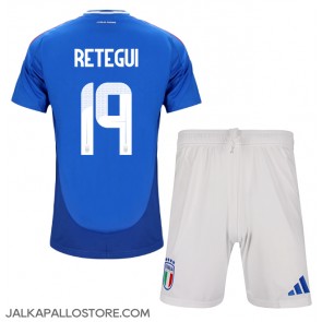 Italia Mateo Retegui #19 Kotipaita Lapsille EM-Kisat 2024 Lyhythihainen (+ shortsit)